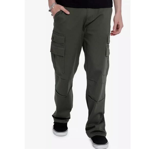 Hot Topic Green Cargo Utility Pants Nwot Size Small - Picture 1 of 9